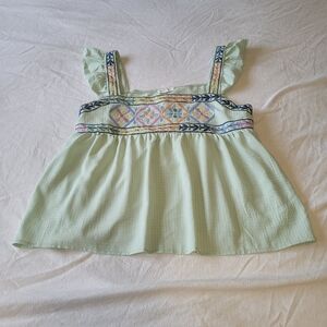 Blu Pepper Tank Top Womens L Cottagecore Fairycore Embroidered Floral Feminine